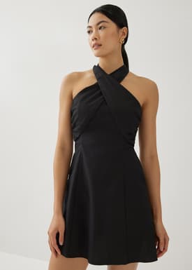 Analisse Linen Halter Neck Dress