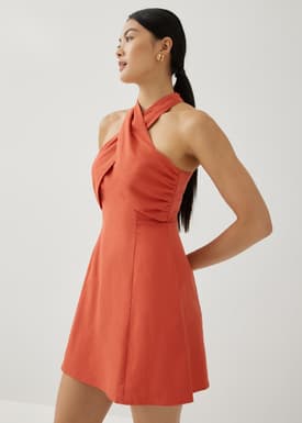 Analisse Linen Halter Neck Dress