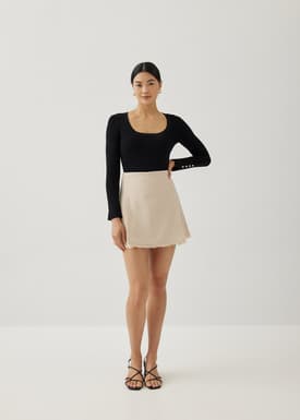 Moritz Tweed Pleat Skirt
