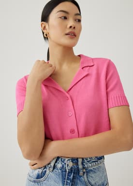 Kelzie Tailored Collar Knit Cardigan