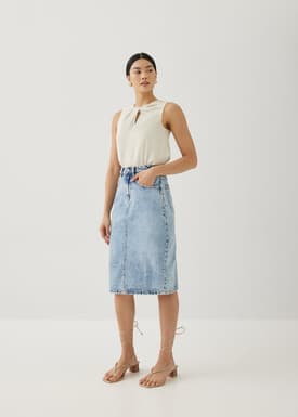 Tahli Satin Front Twist Shell Top