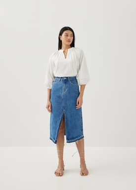 Eri Cotton Trim Poet Blouse