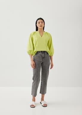 Eri Cotton Trim Poet Blouse