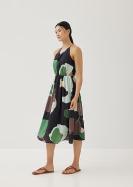 Maurice Cut Out Midi Dress in Artful Blooms