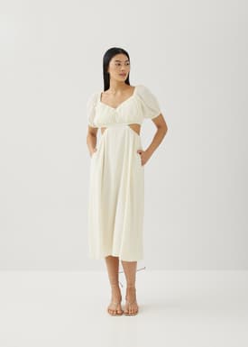 Cereza Padded Textured Cut Out Dress