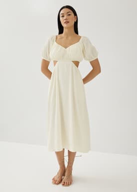 Cereza Padded Textured Cut Out Dress