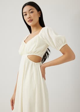 Cereza Padded Textured Cut Out Dress