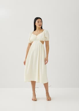 Cereza Padded Textured Cut Out Dress