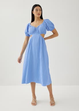 Cereza Padded Textured Cut Out Dress