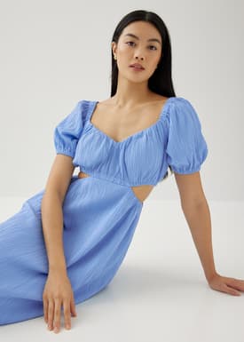 Cereza Padded Textured Cut Out Dress