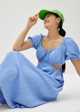 Cereza Padded Textured Cut Out Dress