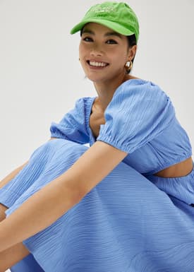 Cereza Padded Textured Cut Out Dress