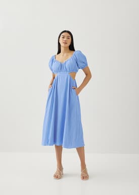 Cereza Padded Textured Cut Out Dress
