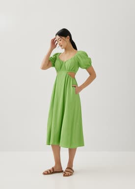 Cereza Padded Textured Cut Out Dress