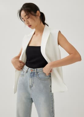 Zaldie Shoulder Padded Tailored Vest