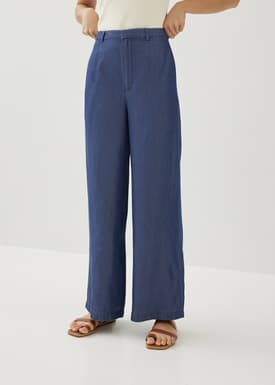 Lany Chambray Straight Leg Pants