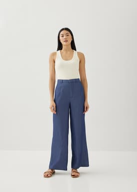 Lany Chambray Straight Leg Pants