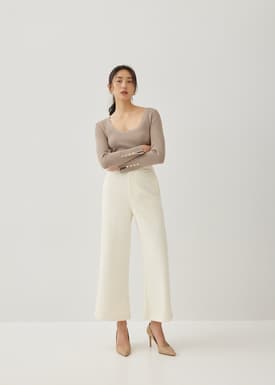 Vietta Textured Straight Leg Pants