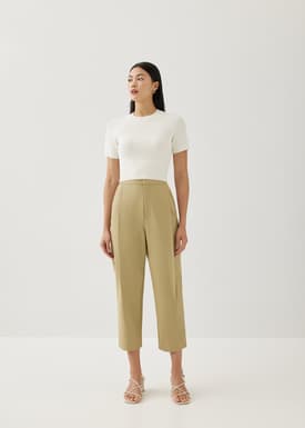 Zaldie Pleat Peg Leg Pants