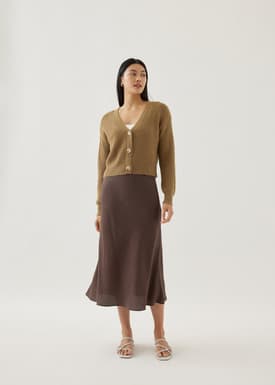 Ezra Fuzzy Yarn Crop Cardigan