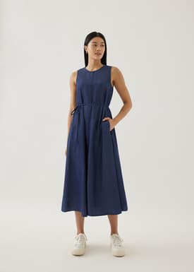 Ghia Chambray Trapeze Midaxi Dress