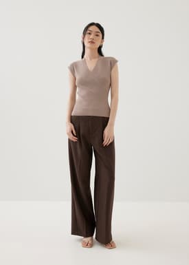 Debbie Knit V-Neck Wrap Top