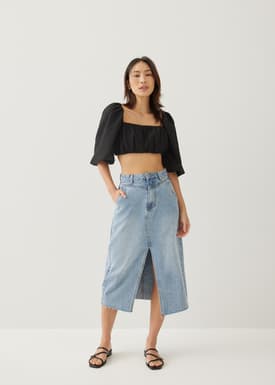 Felly Square Neck Puff Sleeve Top