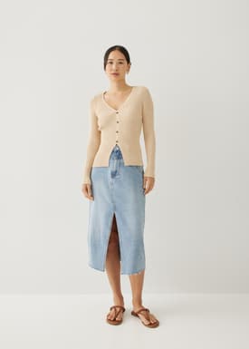 Jazmine Knit V-neck Flare Top