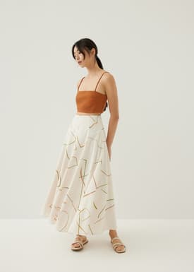 Abella Flare Maxi Skirt in Golden Hour