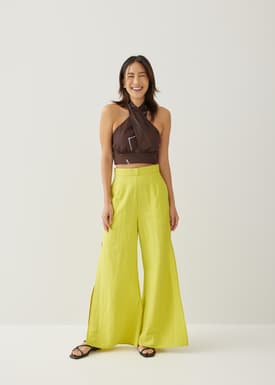 Andee Padded Halter Neck Top in Golden Hour