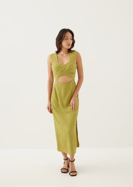 Ivanka Textured Sweetheart Column Midi Dress