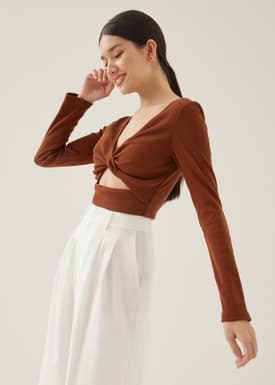 Oaklee Padded Reversible Jersey Crop Top