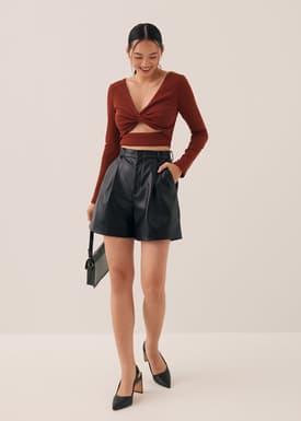 Oaklee Padded Reversible Jersey Crop Top