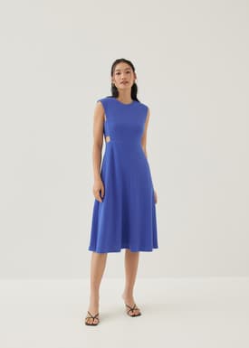 Wenna Textured Fit & Flare Midi Dress