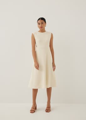 Wenna Textured Fit & Flare Midi Dress