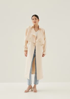 Dottie Button Down Midi Trench Coat