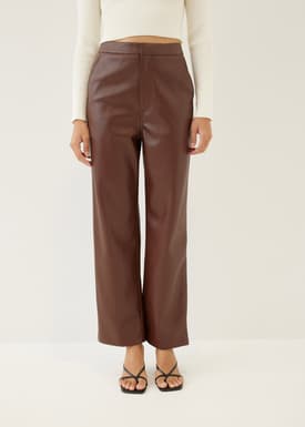 Francey Pleather Straight Leg Pants