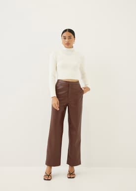 Francey Pleather Straight Leg Pants
