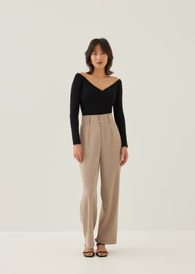 Rayla Fitted Off Shoulder Knit Top
