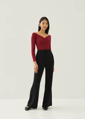 Rayla Fitted Off Shoulder Knit Top