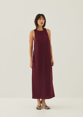 Adelle Satin Cross Back Maxi Dress