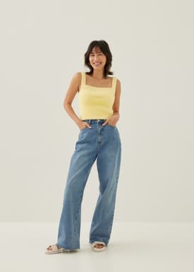 Avia Fuzzy Knit Crop Camisole Top