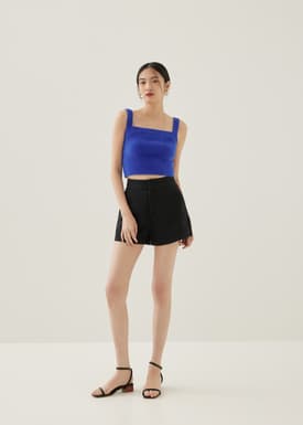 Avia Fuzzy Knit Crop Camisole Top