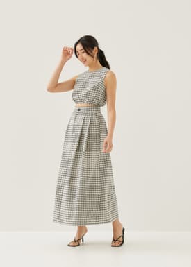 Larson Textured Gingham Crop Top