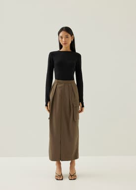 Carsey Tailored Cargo Maxi Skirt