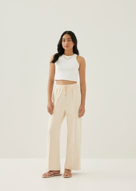 Zita Elastic Neoprene Straight Leg Jogger