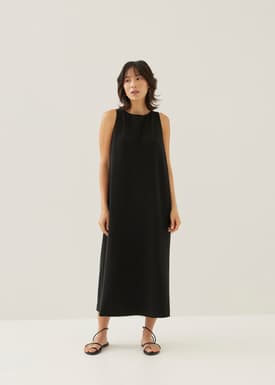 Vallie Neoprene Boat Neck Midaxi Dress