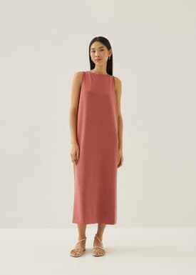 Vallie Neoprene Boat Neck Midaxi Dress