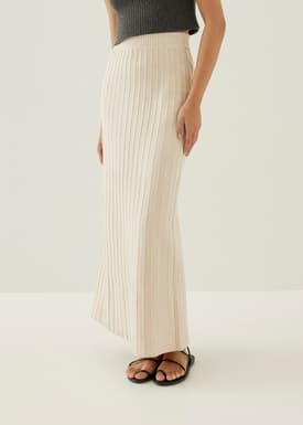 Korin Elastic Knit Column Maxi Skirt