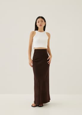 Korin Elastic Knit Column Maxi Skirt